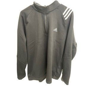 adidas Mens  Classic Club 1/4 Zip Long Sleeve Fashion Fleece Shirt XLarge